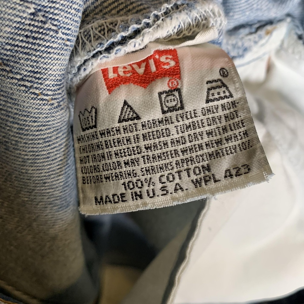 Vintage Levis 501xx Jeans Mens 35x33(Tag 38x36) Blue Light Straight USA Made 90s - Picture 12 of 16